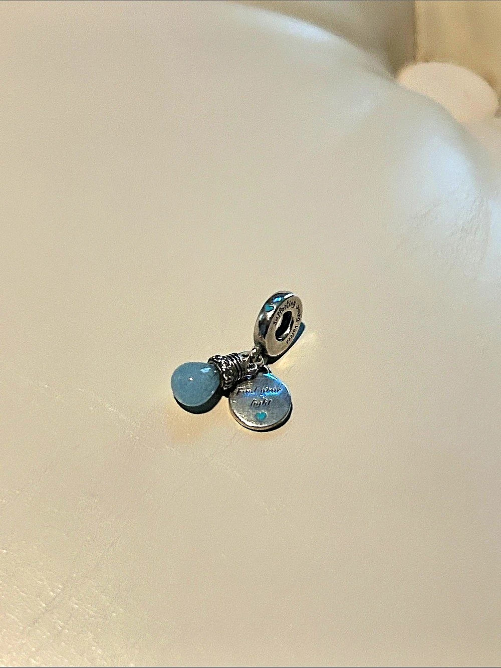 Pandora for UNICEF Glow-in-the-dark Lightbulb Double Dangle Charm 791123C01 Blue